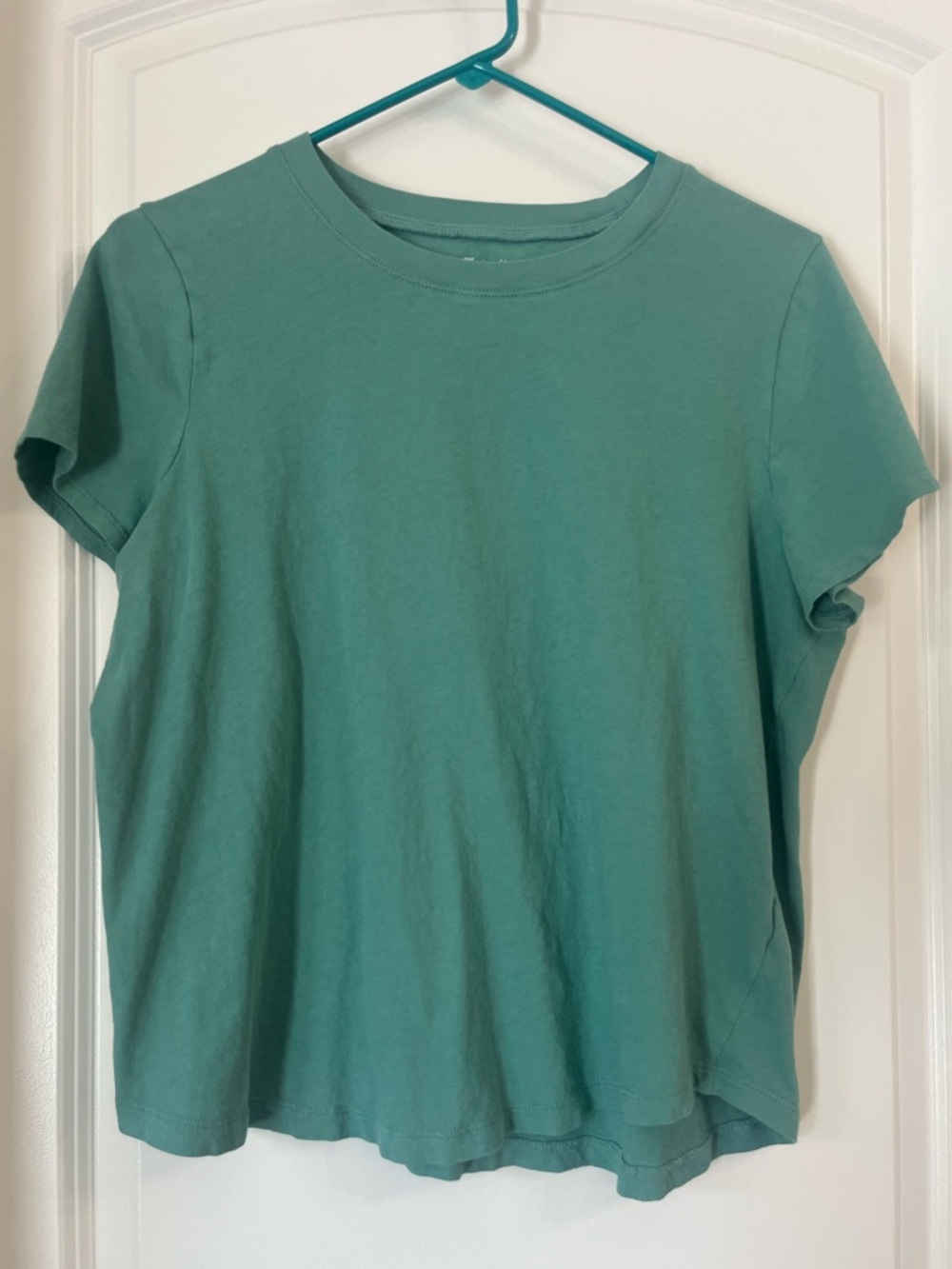 Madewell Short Sleeve Crew Tee 100% Cotton Teal Green Womens Sz Large T-Shirt